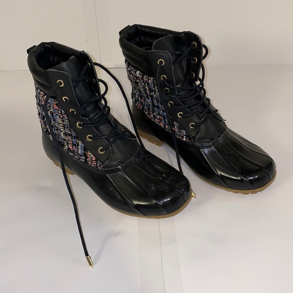 Sam Edelman Caldwell Multi Color Tweed Duck Boots - Picture 3 of 7